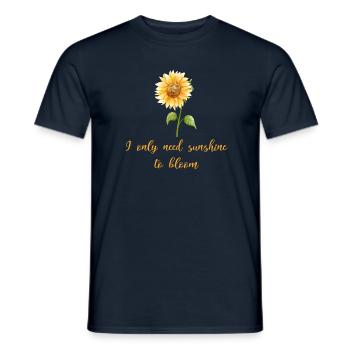 i only need sunshine to bloom- Sonnenanbeter - Men's T-Shirt - navy - Front - AI Model Male 178 light (178cm)