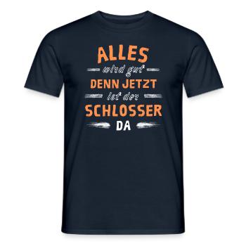 Alles wird gut denn jetzt ist der Schlosser da - Männer T-Shirt - Navy - Vorne - AI Model Male 178 light (178cm)