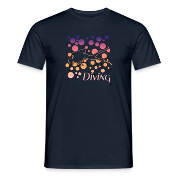 Diving mit Taucher - Männer T-Shirt - Navy - Vorne - AI Model Male 178 light (178cm)