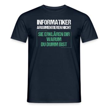 Les informaticiens ne discutent pas - T-shirt homme - marine - Devant - AI Model Male 178 light (178cm)