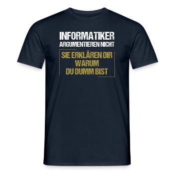 Les informaticiens ne discutent pas - T-shirt homme - marine - Devant - AI Model Male 178 light (178cm)