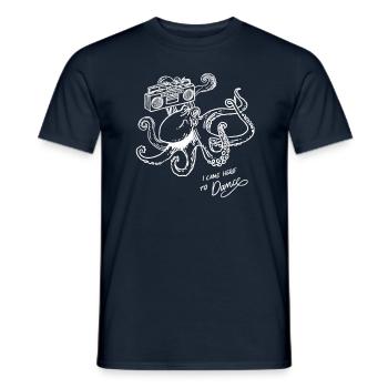 Poulpe dansant rétro vintage groovy ligne graphique - T-shirt homme - marine - Devant - AI Model Male 178 light (178cm)