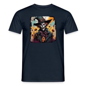 Scarecrow / Harvest Worker / Corn Field / Field - Men's T-Shirt - navy - Front - AI Model Male 178 light (178cm)