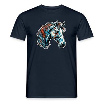 Pony / Horse / Animal / Riding / Mane / Stable - Men's T-Shirt - navy - Front - AI Model Male 178 light (178cm)