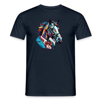 Clown Animal / Cirque / Drôle / Coloré / Spectacle / Cheval - T-shirt homme - marine - Devant - AI Model Male 178 light (178cm)