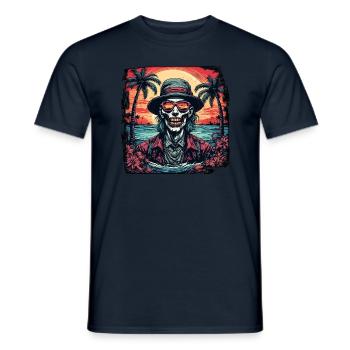 Zombie / Beach / Island / Vacation / Summer / Sun - Men's T-Shirt - navy - Front - AI Model Male 178 light (178cm)