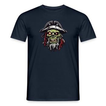 Pirat / Ahoi / Anker / Kapitän / Totenkopf / Rum - Männer T-Shirt - Navy - Vorne - AI Model Male 178 light (178cm)