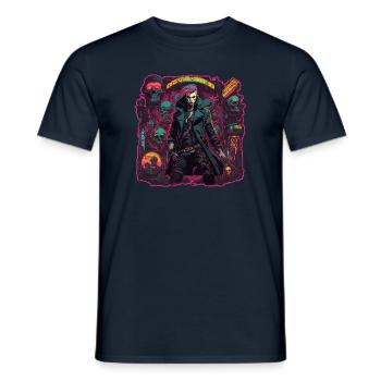 Cyberpunk / Design / Logo / Frau / Mantel / Gothic - Männer T-Shirt - Navy - Vorne - AI Model Male 178 light (178cm)