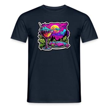 Abstrait / Cocktail / Coucher de soleil / Nourriture / - T-shirt homme - marine - Devant - AI Model Male 178 light (178cm)