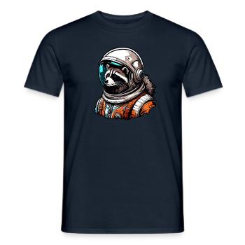 Astronaut / Space / Animal / Raccoon / Spaceship - Men's T-Shirt - navy - Front - AI Model Male 178 light (178cm)