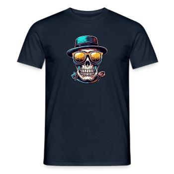 Crâne / Crâne / Squelette / Gothique / Tatouage - T-shirt homme - marine - Devant - AI Model Male 178 light (178cm)