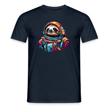 Astronaut / Weltall / Tier / Faultier / Raumschiff - Männer T-Shirt - Navy - Vorne - AI Model Male 178 light (178cm)