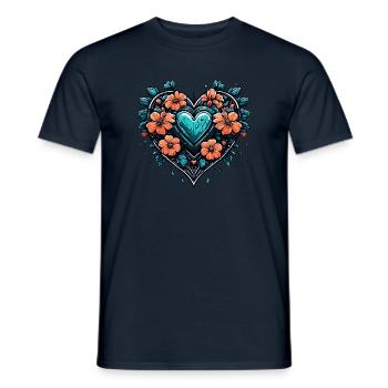 Heart / Mother's Day / Love / Holidays / Love - Men's T-Shirt - navy - Front - AI Model Male 178 light (178cm)