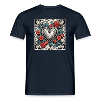 Heart / Mother's Day / Love / Holidays / Love - Men's T-Shirt - navy - Front - AI Model Male 178 light (178cm)