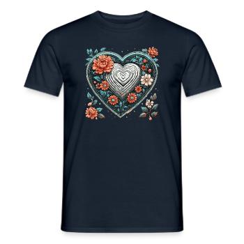Heart / Mother's Day / Love / Holidays / Love - Men's T-Shirt - navy - Front - AI Model Male 178 light (178cm)