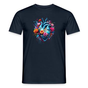 Heart / Mother's Day / Love / Holidays / Love - Men's T-Shirt - navy - Front - AI Model Male 178 light (178cm)