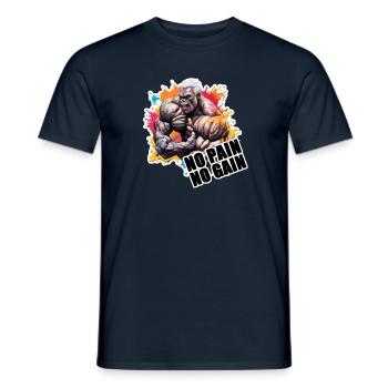 Bodybuilder / Sports / Fitness / Monkey / Muscles - Men's T-Shirt - navy - Front - AI Model Male 178 light (178cm)