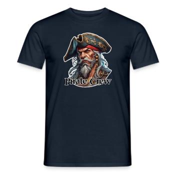 Pirat / Ahoi / Anker / Kapitän / Totenkopf / Rum - Männer T-Shirt - Navy - Vorne - AI Model Male 178 light (178cm)