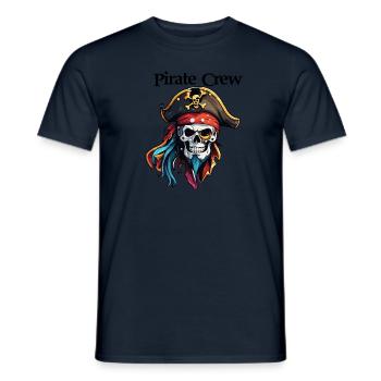 Pirat / Ahoi / Anker / Kapitän / Totenkopf / Rum - Männer T-Shirt - Navy - Vorne - AI Model Male 178 light (178cm)