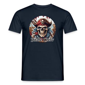 Piratin / Ahoi / Anker / Kapitän / Totenkopf / Rum - Männer T-Shirt - Navy - Vorne - AI Model Male 178 light (178cm)