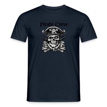 Pirat / Ahoi / Anker / Kapitän / Totenkopf / Rum - Männer T-Shirt - Navy - Vorne - AI Model Male 178 light (178cm)