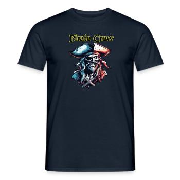 Pirat / Ahoi / Anker / Kapitän / Totenkopf / Rum - Männer T-Shirt - Navy - Vorne - AI Model Male 178 light (178cm)