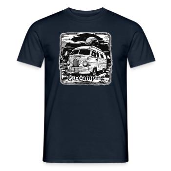 Camping-car / Camping-car / camping / Roadtrip / Voyage - T-shirt homme - marine - Devant - AI Model Male 178 light (178cm)