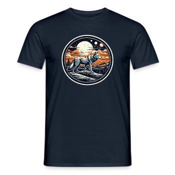 Wolf / Pack / Forest / Wild / Wildlife / Howl - Men's T-Shirt - navy - Front - AI Model Male 178 light (178cm)