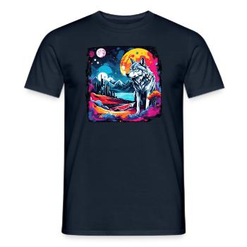 Wolf / Pack / Forest / Wild / Wildlife / Howl - Men's T-Shirt - navy - Front - AI Model Male 178 light (178cm)
