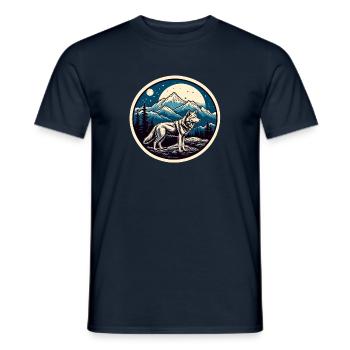 Wolf / Pack / Forest / Wild / Wildlife / Howl - Men's T-Shirt - navy - Front - AI Model Male 178 light (178cm)