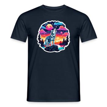 Wolf / Pack / Forest / Wild / Wildlife / Howl - Men's T-Shirt - navy - Front - AI Model Male 178 light (178cm)