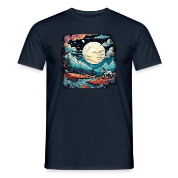 Wolf / Pack / Forest / Wild / Wildlife / Howl - Men's T-Shirt - navy - Front - AI Model Male 178 light (178cm)