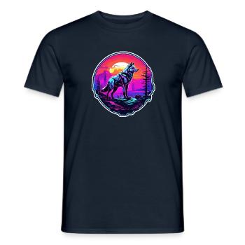 Wolf / Pack / Forest / Wild / Wildlife / Howl - Men's T-Shirt - navy - Front - AI Model Male 178 light (178cm)