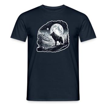 Wolf / Pack / Forest / Wild / Wildlife / Howl - Men's T-Shirt - navy - Front - AI Model Male 178 light (178cm)