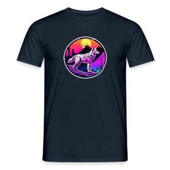 Wolf / Pack / Forest / Wild / Wildlife / Howl - Men's T-Shirt - navy - Front - AI Model Male 178 light (178cm)