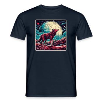 Wolf / Pack / Forest / Wild / Wildlife / Howl - Men's T-Shirt - navy - Front - AI Model Male 178 light (178cm)