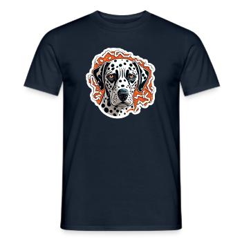 Dalmatien / Chien / Animal / Animal de compagnie / Aboiement - T-shirt homme - marine - Devant - AI Model Male 178 light (178cm)