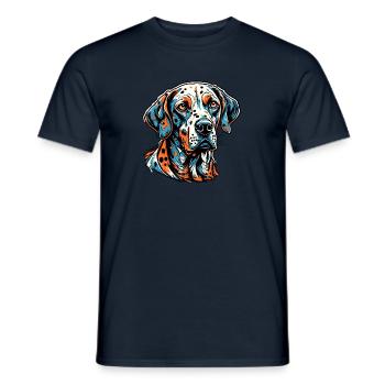Dalmatien / Chien / Animal / Animal de compagnie / Aboiement - T-shirt homme - marine - Devant - AI Model Male 178 light (178cm)