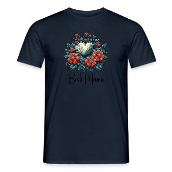 Heart / Mother's Day / Love / Holidays / Love - Men's T-Shirt - navy - Front - AI Model Male 178 light (178cm)