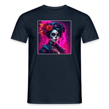 La Catrina/ Tattoo / Mexico / Skull / Skull - Men's T-Shirt - navy - Front - AI Model Male 178 light (178cm)
