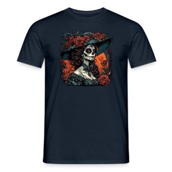 La Catrina/ Tattoo / Mexico / Woman / Skull - Men's T-Shirt - navy - Front - AI Model Male 178 light (178cm)
