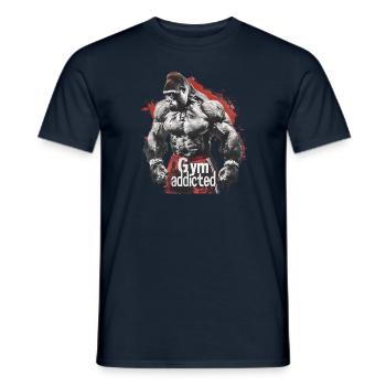 Fitness Gorilla Gym Fitnessstudio - Männer T-Shirt - Navy - Vorne - AI Model Male 178 light (178cm)