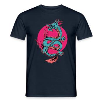 Asiatic dragon - Men's T-Shirt - navy - Front - AI Model Male 178 light (178cm)