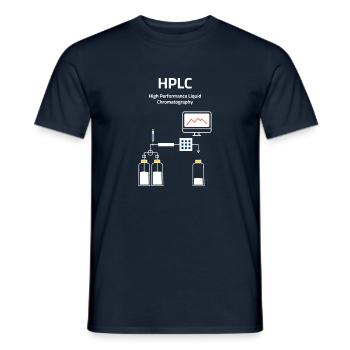 HPLC High Performance Liquid Chromatography - T-shirt homme - marine - Devant - AI Model Male 178 light (178cm)
