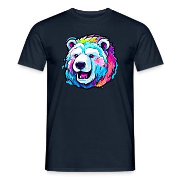 Polar Bear / Animal / Norpol / Winter / Childlike / Cute - Men's T-Shirt - navy - Front - AI Model Male 178 light (178cm)