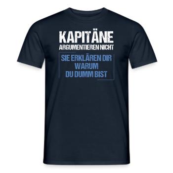 Kapitäne argumentieren nicht - Männer T-Shirt - Navy - Vorne - AI Model Male 178 light (178cm)