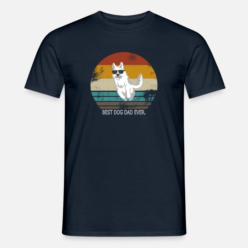 Weißer Schweizer Schäferhund Hund Geschenk Retro - Männer T-Shirt - Navy