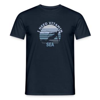 I need Vitamin Sea Kite Surfing Gift - Men's T-Shirt - navy - Front - AI Model Male 178 light (178cm)