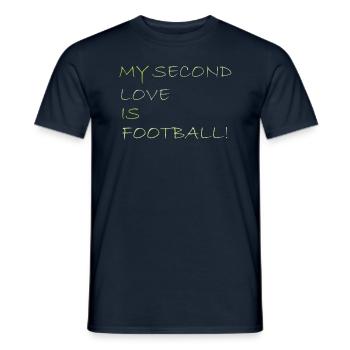 MY SECOND LOVE is football - Men's T-Shirt - navy - Front - AI Model Male 178 light (178cm)