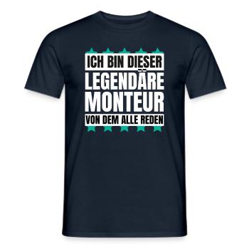 Ich bin dieser legendäre Monteur - Männer T-Shirt - Navy - Vorne - AI Model Male 178 light (178cm)